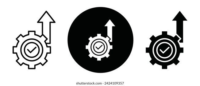 Conjunto o colección de iconos de esquema de eficiencia. Eficiencia Arte de línea vectorial Thin