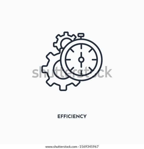 Efficiency outline icon. Simple\
linear element illustration. Isolated line Efficiency icon on white\
background. Thin stroke sign can be used for web, mobile and\
UI.