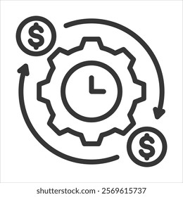 Efficiency Outline Icon Vector Illustration