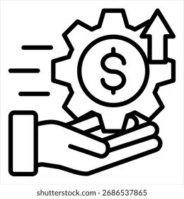 Ilustración de un solo icono de esquema de eficiencia