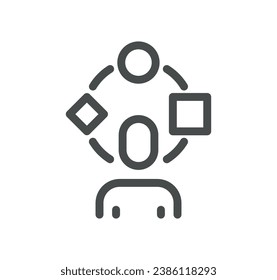 Efficiency and performance related icon outline and linear vector.