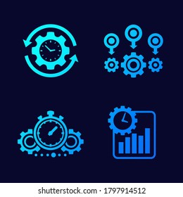 efficiency and productivity icons set