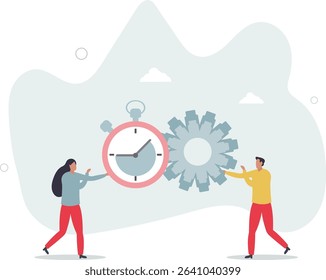 Efficiency or productivity, manage resources and time to optimize best work result, increase performance with effective process. character life .