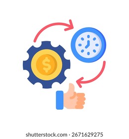 Efficiency Rating Icon Flat Vector Illustration