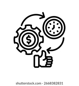 Ilustração do vetor da linha do ícone de classificação de eficiência