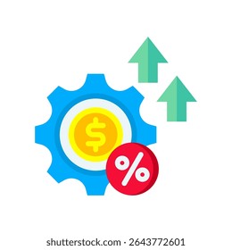 Efficiency Ratio Icon Flat Vector Illustration