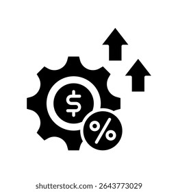 Efficiency Ratio Icon Glyph Vector Illustration