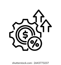 Efficiency Ratio Icon Line Vector Illustration