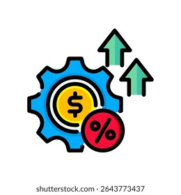 Efficiency Ratio Icon Lineal Color Vector Illustration