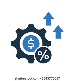 Efficiency Ratio Icon Mixed Vector Illustration