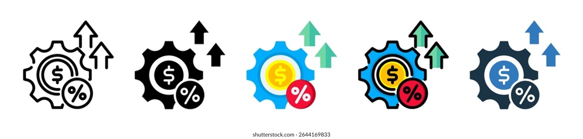 Efficiency Ratio Icon Multiple Style Vector Illustration