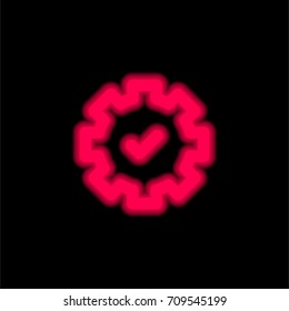 Efficiency red glowing neon ui ux icon. Glowing sign logo vector