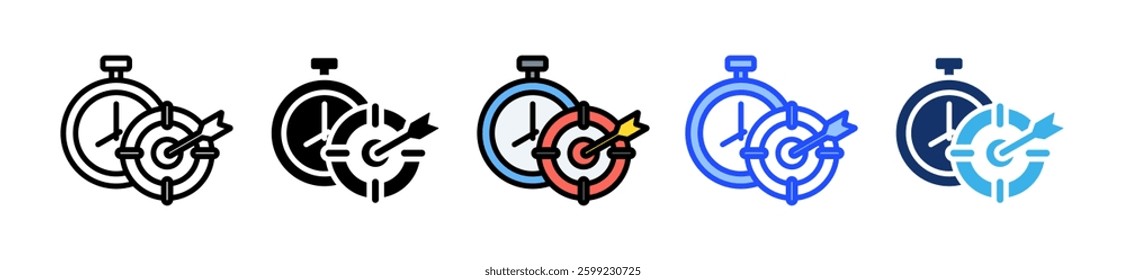Efficiency Target Icon Set With Multiple Style Collection