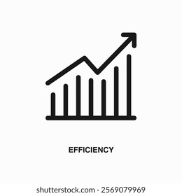 Efficiency thin line icon or logo. Symbol or sign on business or finance ui theme. Vector line illustration.