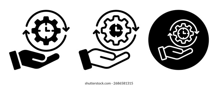 Efficiency Time Icon Collection Glyph and Mixed Vector Illustration