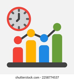 Efficiency time icon in flat style, use for website mobile app presentation