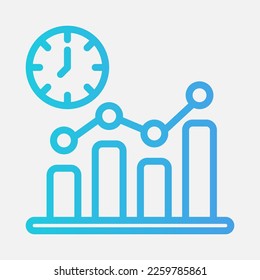 Efficiency time icon in gradient style, use for website mobile app presentation