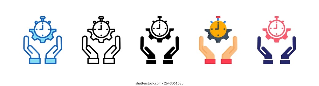 Efficiency Time Multiple Style Icon Set Collection.