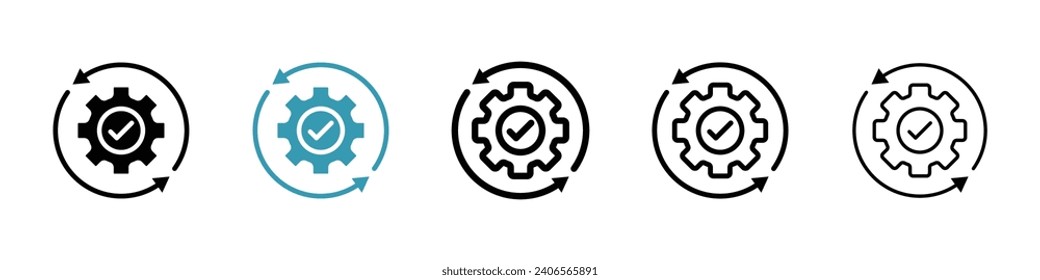 Efficiency vector icon set. Product operation effective process vector icon for Ui designs