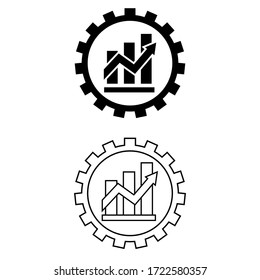 Efficiency vector icon set. production illustration sign collection. economy logo. process symbol.