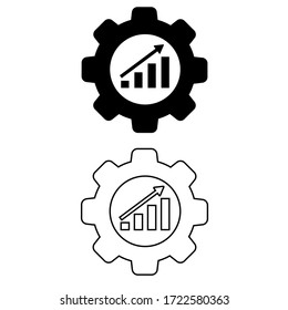 Efficiency vector icon set. production illustration sign collection. economy logo. process symbol.