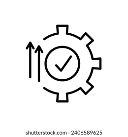 Efficiency vector line icon illustration