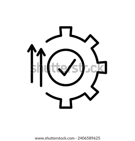 Efficiency vector line icon illustration