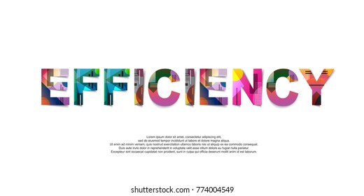 
Efficiency word creative design Concept . Modern Vector Illustration concept of word Efficiency