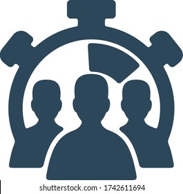 Efficiency work time. Working hours rate, business people work on clocks and time management deadline clock. Organization profit, team productivity strategy.