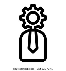 Efficiency worker icon with simple and line style