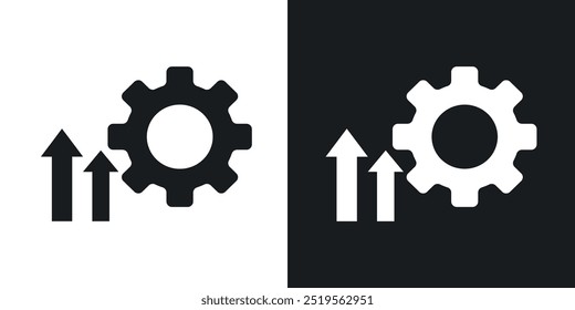 Efficiencyline vector icon set in solid and outline style.