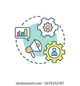 Ícone da estratégia de gerenciamento eficiente de marca. Ícone para Negócios e Finanças.