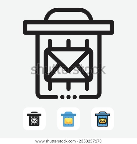 Efficient Business Communication. Managing Mail and Messages. Trash Email Vector Icons for Web, App, and Office. Ensuring Clean Inbox and Data