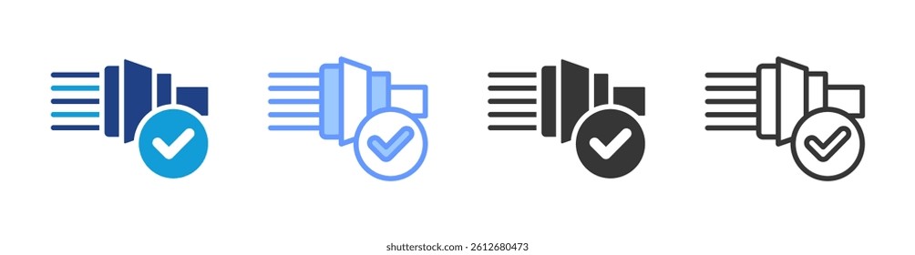 Efficient cabling icon set multiple style collection