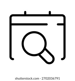 Efficient Calendar Search icon set, modern date lookup and scheduling symbols for event planning, time management, and productivity applications
