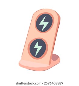 efficient charging pad wireless cartoon. durable compact, universal convenient, modern advanced efficient charging pad wireless sign. isolated symbol vector illustration