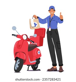 Premium Vector, Food delivery service, fast food delivery, scooter delivery  service , illustration