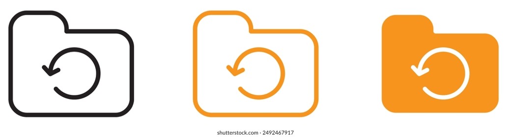 Efficient Folder Sync Icon for Cloud Storage and Data Backup Graphics Ideal for Representing Synchronization and File Management Solutions