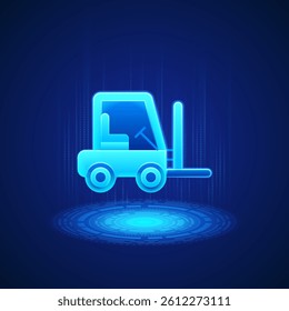 Efficient Forklift Icon: A forklift symbolizing industrial efficiency, material handling, and warehouse logistics. Ideal for content related to supply chain management, warehouses, and heavy machinery