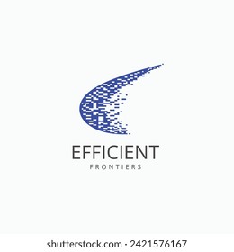 Efficient frontier abstract symbol logo design concept. Business and finance vector icon illustration