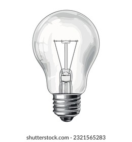 Efficient light bulb glows with bright ideas over white
