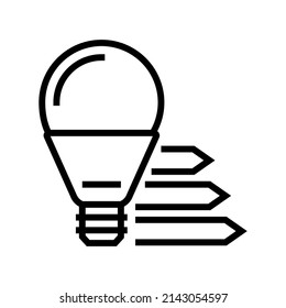 efficient light bulb line icon vector. efficient light bulb sign. isolated contour symbol black illustration