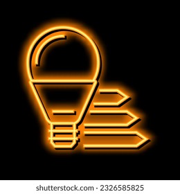 efficient light bulb neon light sign vector. efficient light bulb illustration