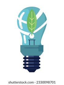 Efficient lightbulb symbol of innovation over white