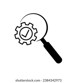 efficient maintenance icon like thin line cog gear. concept of system data result pictogram. flat lineart style trend modern linear development support logotype graphic stroke design isolated on white