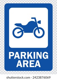 "Efficient motorcycle parking: Rectangle Blue Simple Parking Sign. Clear guidance for urban settings. Ideal for traffic visuals."