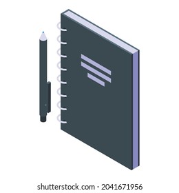Efficient notebook icon isometric vector. Self education. Innovation choice