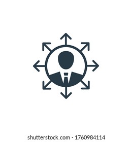 Icono de vector de persona eficiente. Icono plano aislado sobre fondo blanco.
