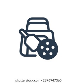 Efficient Pickleball Bag Organization Vector Icon Illustration