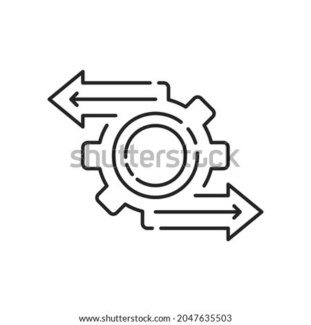 efficient process or optimize operation icon. concept of integration and productivity and work flow. lineart trend modern simple implementation logotype graphic stroke art linear web design element